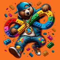 Autism Awareness lego bear - AS Colour Mens Supply Crew Design
