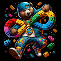 Autism Awareness lego bear - AS Colour Mens Block T shirt Design