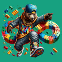 Autism Awareness lego bear 2 - Biz Collection Kids Ice Tee Design
