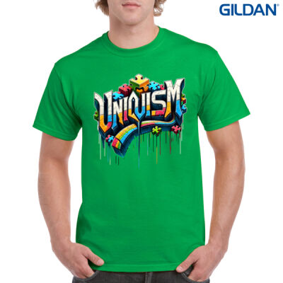Uniquism graffiti puzzle piece 5 - Gildan Mens Heavy Cotton T-Shirt Thumbnail