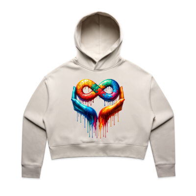 Uniquism love spectrum tee - AS Colour Womens Relax Crop Hood Thumbnail