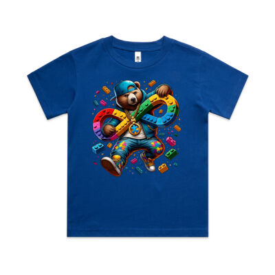 Autism Awareness lego bear - AS Colour Kids Classic T shirt Thumbnail
