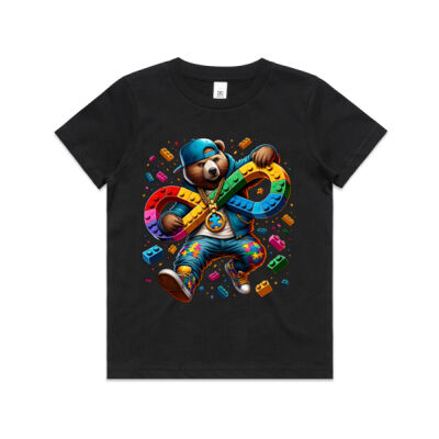 Autism Awareness lego bear - AS Colour Kids Youth T shirt Thumbnail