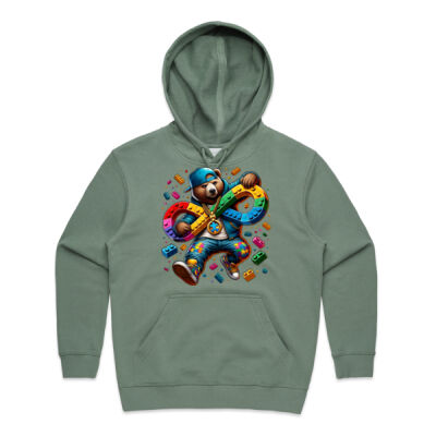 Autism Awareness lego bear - AS Colour Womens Premium Hood Thumbnail
